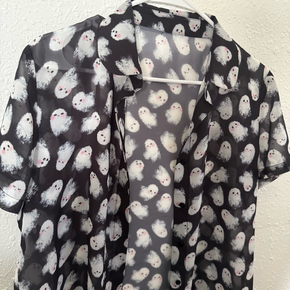 BlackMilk Ghosties Cute As A Button Shirt - Picture 4 of 6